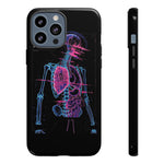 Neon Anatomical Skeleton Phone Case | Internal Displacement Art