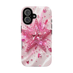 Pink Glitter Star Tough Case | Sparkle Phone Case
