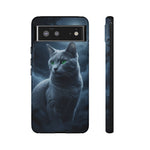 Russian Blue Cat Silver Moonlight Art Tough Phone Case