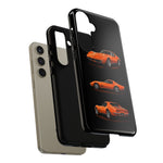 C3 Corvette Art Phone Case Orange, Three-View Vector Cover, Gift