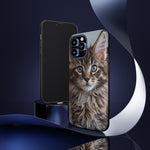 Maine Coon Kitten Phone Case, Tufted Ears Macro Portrait Cover
