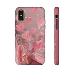 Pink Lip Gloss Heart Mirror Phone Case Girly Tough Case