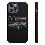 Black C6 Phone Case American Sports Car Tough Cover Gift