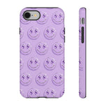 Purple Smiley Face Pattern Phone Case Chrome Gem Tough Case