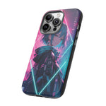 Anime Girl Phone Case Teal, Neon Kanji Calm Gradient Tough Cover