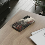 Autumn Temple Steps phone case | Japanese watercolor landscape cover