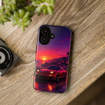 FD RX-7 Retro Sunset Sports Car Tough Case | Neon Vaporwave Beach Drive