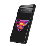 Synthwave Sunset Triangle Phone Case Retro Vaporwave Case