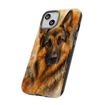 German Shepherd Loyal Watercolor Portrait Art Tough Phone Case