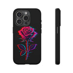 Glitch Rose Neon Phone Case Vaporwave Tough Cover