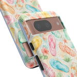 Watercolor Flip Flops pattern Tough Case | Beach Shells Phone Cover