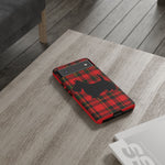 Scottish Terrier Silhouette Plaid Art Tough Phone Case