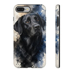 Black Lab Watercolor Art Tough Phone Case - Dog Portrait