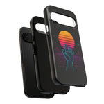 Synthwave Wireframe Hand Retro Sun Phone Case Tough Case
