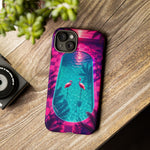 Neon Flamingo Pool Vaporwave Art Tough Phone Case