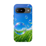 Bubbles Over Grass phone case | Tough Cover