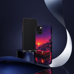FD RX-7 Retro Sunset Sports Car Tough Case | Neon Vaporwave Beach Drive