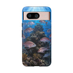 Snapper Reef Phone Case, Sunlit School Ocean Fishing Tough Cover
