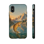 Leaping Golden Trout Lake Scene phone case | Tough Cover