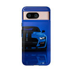 Blue Mustang Art Phone Case, GT500 American Muscle Car Tough Cover for Men