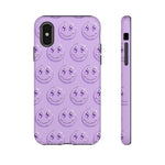 Purple Smiley Face Pattern Phone Case Chrome Gem Tough Case
