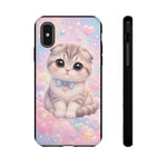 Scottish Fold Cat Kawaii Cute Portrait Art Tough Phone Case