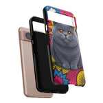British Shorthair Round Pop Art Tough Phone Case