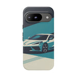 Retro Teal Sports Car C8 phone case | Tough Cases