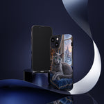 Regal Russian Blue Cat on Cushion Phone Case | Winter Castle Scene