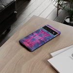 Neon Torii Gate Mountain Vaporwave Art Tough Phone Case