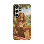 Cocker Spaniel Picnic Scene phone case | vintage dog art