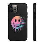 Melting Glitch Smiley Face Phone Case Trippy Tough Case