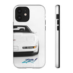White C4 ZR1 Front View phone case | Car Print Tough Cover for Corvette Owners