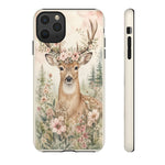 Deer Floral Antler Crown Art Tough Phone Case