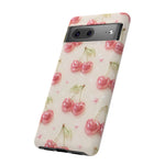 Pink Cherry Pattern Phone Case | Cute Retro Fruit Design
