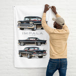 1958 Impala Black Hardtop Banner 34x56 Garage Man Cave Wall Decor Gift