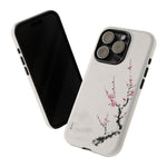 Plum Blossom Ink Wash Phone Case Minimalist Zen Tough Case