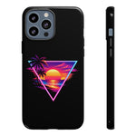 Synthwave Sunset Triangle Phone Case Retro Vaporwave Case