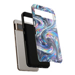 Chrome Metallic Swirl  Art Tough Phone Case