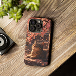 Cherry Blossom Cat Phone Case, Painterly Spring Art Cover