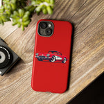 Red Classic Corvette C1 Illustration phone case | Retro Car Tough Case