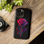 Glitch Rose Neon Phone Case Vaporwave Tough Cover