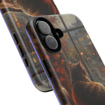 Rainy Window Cat Phone Case, Cozy Painterly Art Cover, Gift