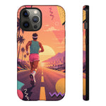 Retro Runner Sunset phone case | 80s Vaporwave jogging design