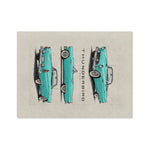 Turquoise 1955 Thunderbird Illustration Blanket | Retro Classic Car Throw