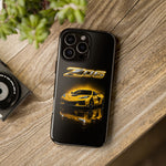 Z06 Corvette Phone Case, Yellow Neon Chrome Studio Cover