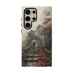 Autumn Temple Steps phone case | Japanese watercolor landscape cover