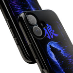 Glitch Wolf Howl Art Tough Phone Case - Blue Violet
