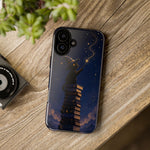 Starry Wizard Cat on Books phone case