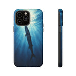 Barracuda Silhouette Phone Case, Sunlit Marine Art Tough Cover